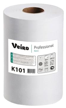 Полотенца бумажные в рулонах Veiro Professional Basic, цвет натуральный, 1 слой, длина рулона 180 м 