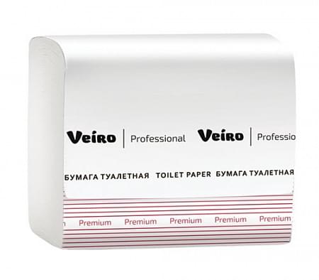  Туалетная бумага V-сложение Veiro Professional Premium, цвет белый, 2 слоя, 250 листов, 210*108 мм 