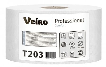 Туалетная бумага в средних рулонах Veiro Professional Comfort, цвет белый, 2 слоя, 200м (T203)