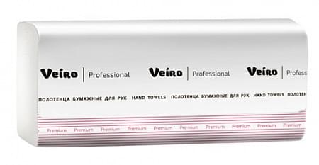 Полотенца для рук Z-сложение Veiro Professional Premium, цвет белый, 2 слоя, 200 листов, 225х213 мм