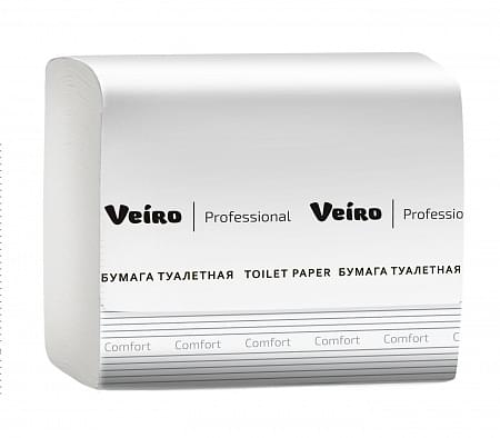Туалетная бумага V-сложение Veiro Professional Comfort, цвет белый, 2 слоя, 250 листов, 210*108 мм