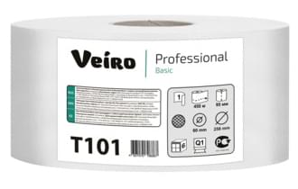 Туалетная бумага в больших рулонах Veiro Professional Basic цвет натуральный, 1 слой, 450м