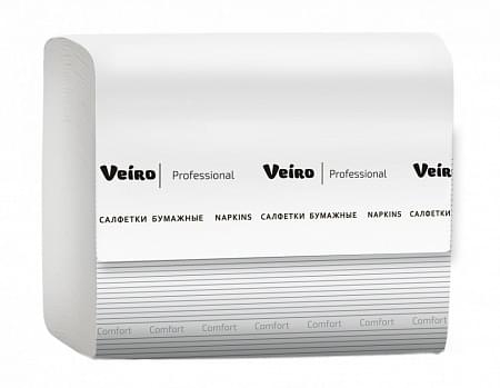 Салфетки бумажные V-сложение Veiro Professional Comfort, цвет белый, 2 слоя, 220 листов, 210*162 мм (NV211)