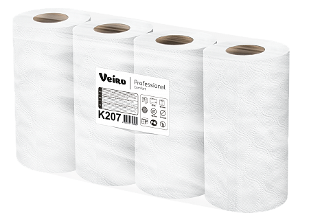 Полотенца бумажные в рулонах Veiro Professional Comfort, цвет белый, 2 слоя, длина рулона 12,5 м 