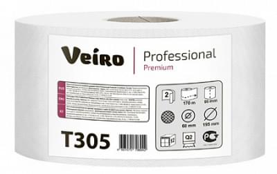 Туалетная бумага в средних рулонах Veiro Professional Premium, цвет белый, 2 слоя, 170 м 