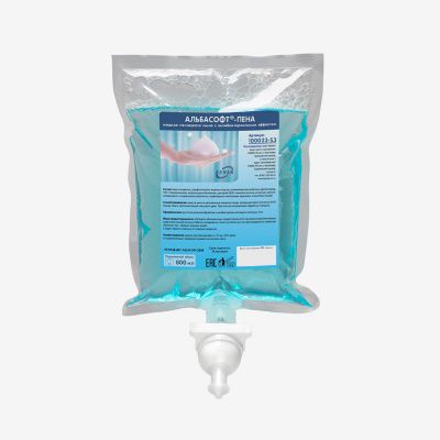 "Альбасофт-пена" жидкое пенящееся  мыло с антибактериальным эффектом, картридж 800 мл (S3)