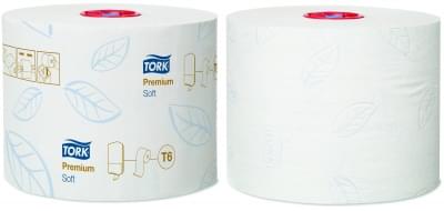 Мягкая туалетная бумага Tork Premium в миди-рулонах