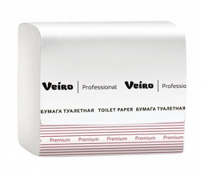  Туалетная бумага V-сложение Veiro Professional Premium, цвет белый, 2 слоя, 250 листов, 210*108 мм (TV302)