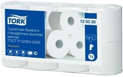Мягкая туалетная бумага Tork Premium в стандартных рулонах, 2 слоя
