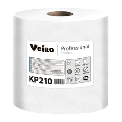 Полотенца бумажные в рулонах с центральной вытяжкой Veiro Professional Comfort, цвет белый, 1 слой, длина рулона 200 м (KP210)