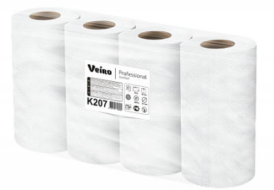 Полотенца бумажные в рулонах Veiro Professional Comfort, цвет белый, 2 слоя, длина рулона 12,5 м (K207/1)